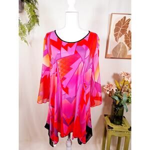 Nygard Women's Multi-Colored Tunic Blouse Large